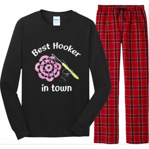 Crochet Best Hooker In Town Funny Yarn Long Sleeve Pajama Set