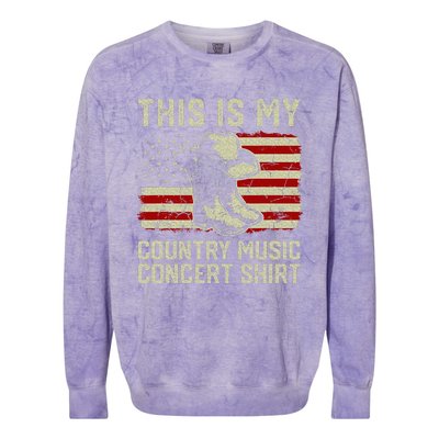 Cowboy Boots Hat This Is My Country Music Concert Colorblast Crewneck Sweatshirt