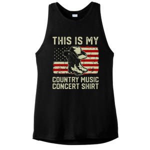 Cowboy Boots Hat This Is My Country Music Concert Ladies PosiCharge Tri-Blend Wicking Tank