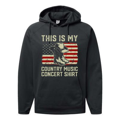 Cowboy Boots Hat This Is My Country Music Concert Performance Fleece Hoodie