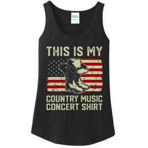 Cowboy Boots Hat This Is My Country Music Concert Ladies Essential Tank