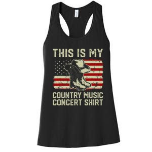 Cowboy Boots Hat This Is My Country Music Concert Women's Racerback Tank