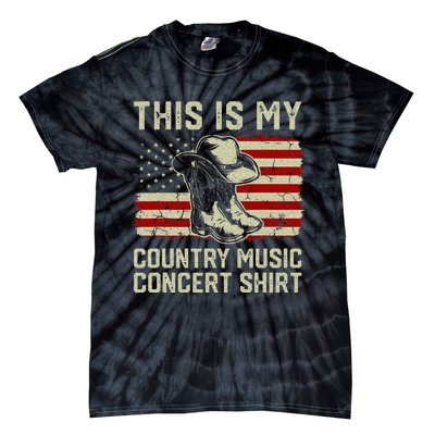 Cowboy Boots Hat This Is My Country Music Concert Tie-Dye T-Shirt