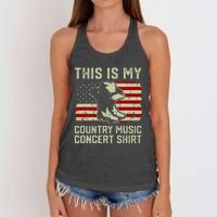 Cowboy Boots Hat This Is My Country Music Concert Women's Knotted Racerback Tank