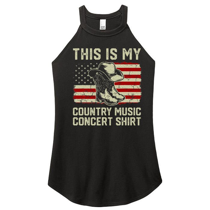 Cowboy Boots Hat This Is My Country Music Concert Women's Perfect Tri Rocker Tank