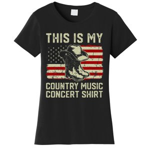 Cowboy Boots Hat This Is My Country Music Concert Women's T-Shirt