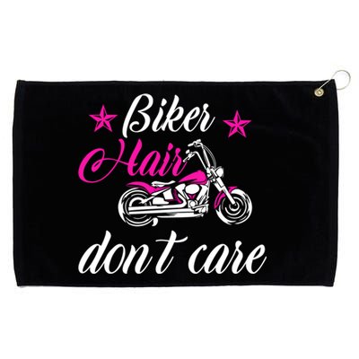 Cute Biker Hair Don't Care Quote Motorcycle Riders Gift Grommeted Golf Towel