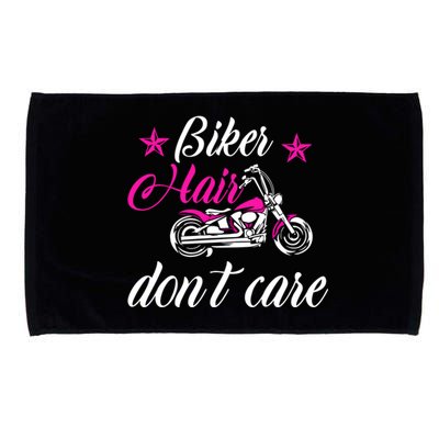 Cute Biker Hair Don't Care Quote Motorcycle Riders Gift Microfiber Hand Towel