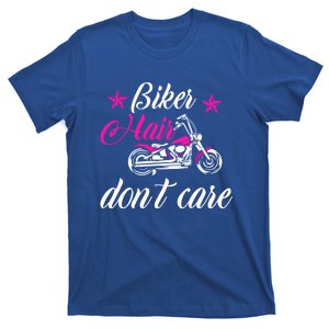 Cute Biker Hair Don't Care Quote Motorcycle Riders Gift T-Shirt