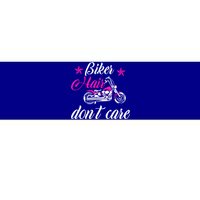 Cute Biker Hair Don't Care Quote Motorcycle Riders Gift Bumper Sticker