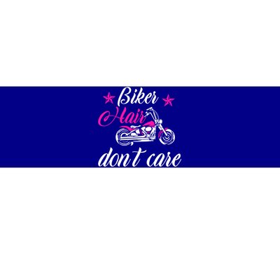 Cute Biker Hair Don't Care Quote Motorcycle Riders Gift Bumper Sticker