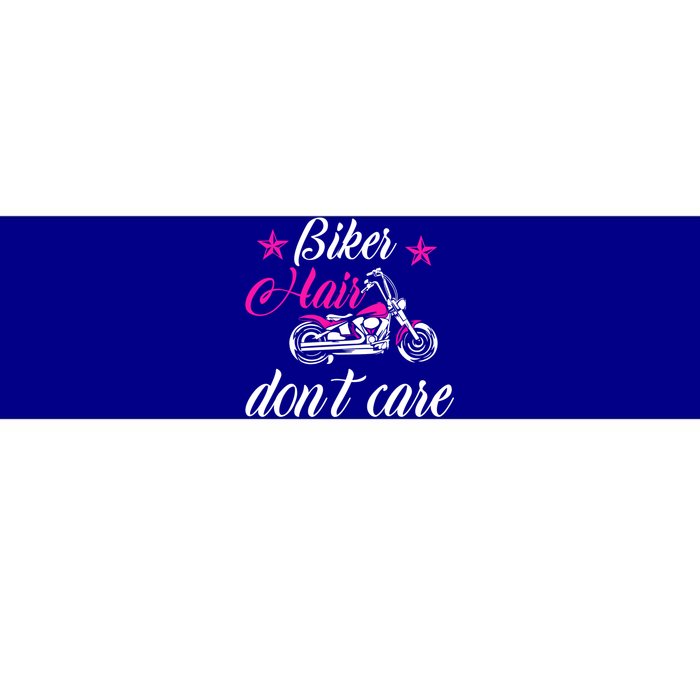 Cute Biker Hair Don't Care Quote Motorcycle Riders Gift Bumper Sticker