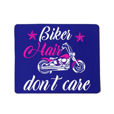 Cute Biker Hair Don't Care Quote Motorcycle Riders Gift Mousepad