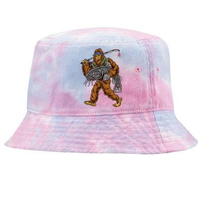 Catfishing Bigfoot Hunting Catfishermen Tie-Dyed Bucket Hat