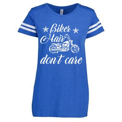 Cute Biker Hair Don't Care Quote Motorcycle Riders Cool Gift Enza Ladies Jersey Football T-Shirt