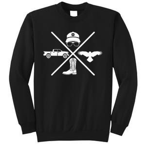 Crow Boots Hat and Truck Funny Hardy Family Sweatshirt