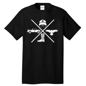 Crow Boots Hat and Truck Funny Hardy Family Tall T-Shirt