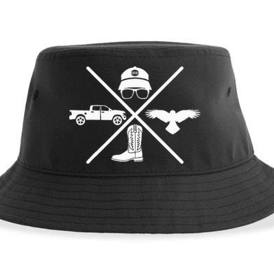 Crow Boots Hat and Truck Funny Hardy Family Sustainable Bucket Hat