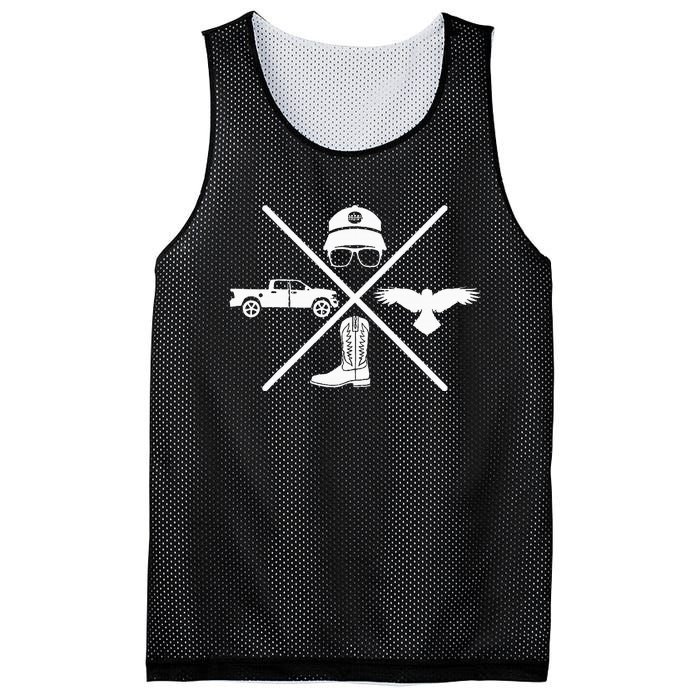 Crow Boots Hat and Truck Funny Hardy Family Mesh Reversible Basketball Jersey Tank