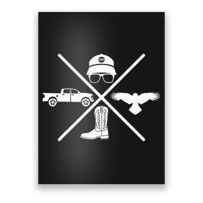 Crow Boots Hat and Truck Funny Hardy Family Poster