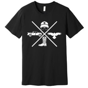 Crow Boots Hat and Truck Funny Hardy Family Premium T-Shirt