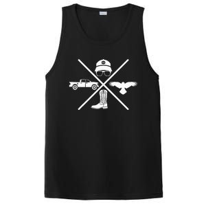 Crow Boots Hat and Truck Funny Hardy Family PosiCharge Competitor Tank