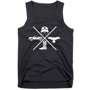 Crow Boots Hat and Truck Funny Hardy Family Tank Top