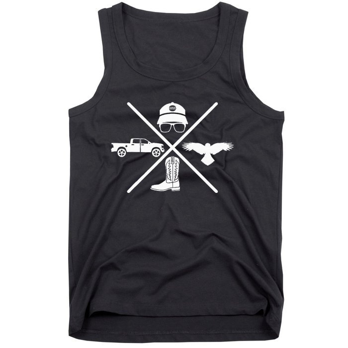 Crow Boots Hat and Truck Funny Hardy Family Tank Top