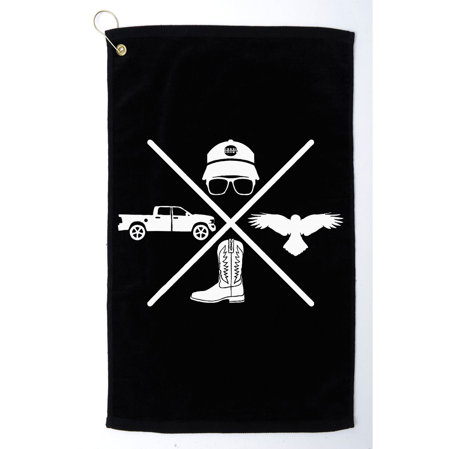 Crow Boots Hat and Truck Funny Hardy Family Golf Towel