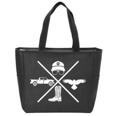 Crow Boots Hat and Truck Funny Hardy Family Zip Tote Bag
