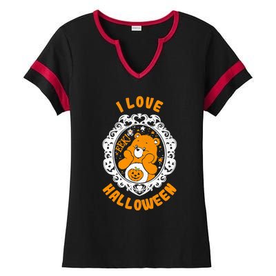 C.a.r.e Bears Halloween Trickor Sweet Bear Spooky Poster Ladies Halftime Notch Neck Tee