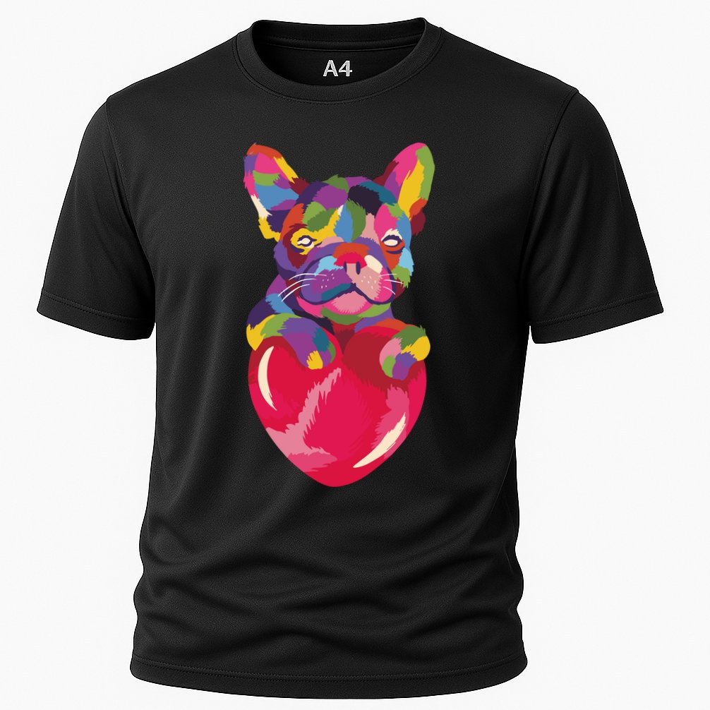 Colorful Bulldog Heart Cooling Performance Crew T-Shirt