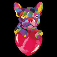 Colorful Bulldog Heart Cooling Performance Crew T-Shirt