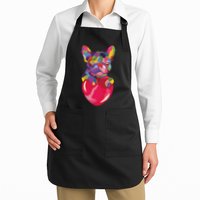 Colorful Bulldog Heart Apron