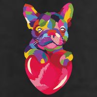 Colorful Bulldog Heart Hat