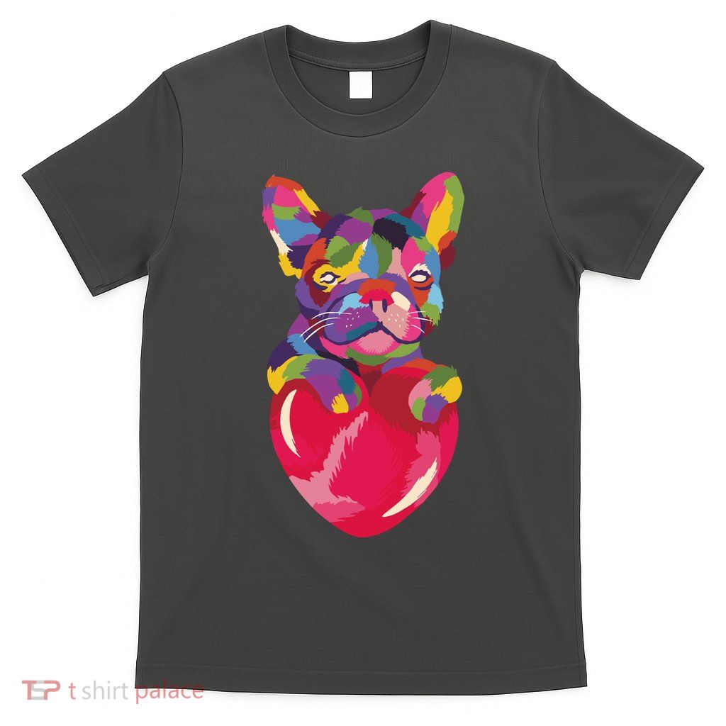 Colorful Bulldog Heart T-Shirt
