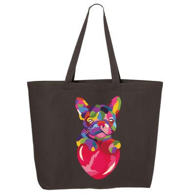 Colorful Bulldog Heart 25L Jumbo Tote