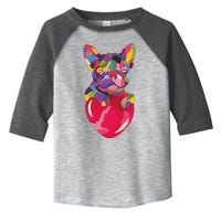 Colorful Bulldog Heart Toddler Fine Jersey T-Shirt