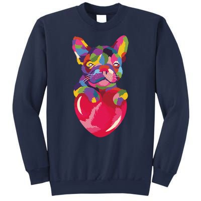 Colorful Bulldog Heart Sweatshirt