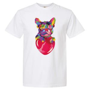 Colorful Bulldog Heart Garment-Dyed Heavyweight T-Shirt