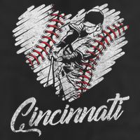 Cincinnati Baseball Heart Distressed Vintage Baseball Fans Beanie
