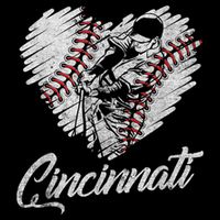 Cincinnati Baseball Heart Distressed Vintage Baseball Fans Toddler T-Shirt