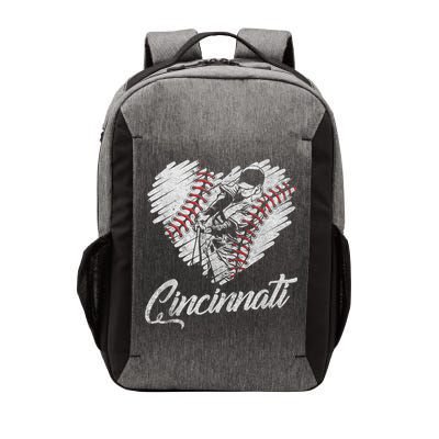 Cincinnati Baseball Heart Distressed Vintage Baseball Fans Vector Backpack
