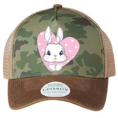 Cute Bunny Heart Pink Girly Love Rabbit Childrens Legacy Tie Dye Trucker Hat