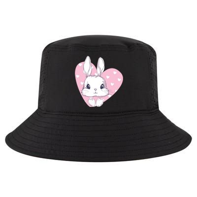 Cute Bunny Heart Pink Girly Love Rabbit Childrens Cool Comfort Performance Bucket Hat