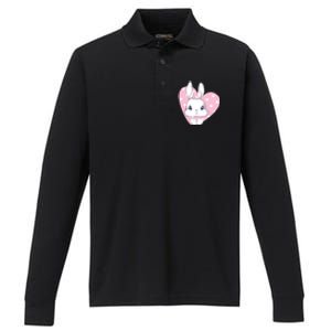 Cute Bunny Heart Pink Girly Love Rabbit Childrens Performance Long Sleeve Polo