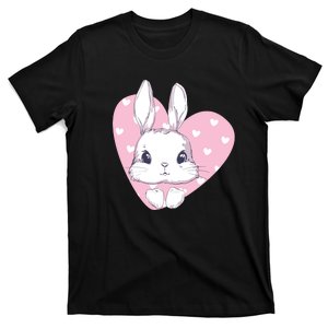 Cute Bunny Heart Pink Girly Love Rabbit Childrens T-Shirt