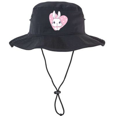 Cute Bunny Heart Pink Girly Love Rabbit Childrens Legacy Cool Fit Booney Bucket Hat