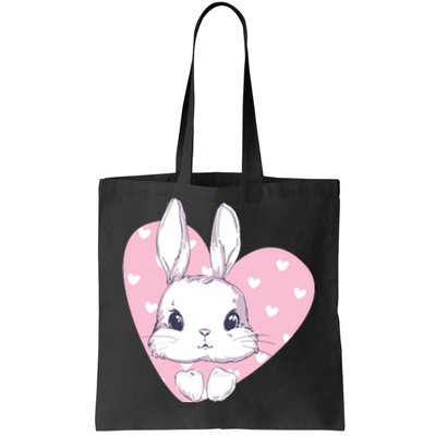 Cute Bunny Heart Pink Girly Love Rabbit Childrens Tote Bag