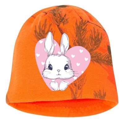 Cute Bunny Heart Pink Girly Love Rabbit Childrens Kati - Camo Knit Beanie